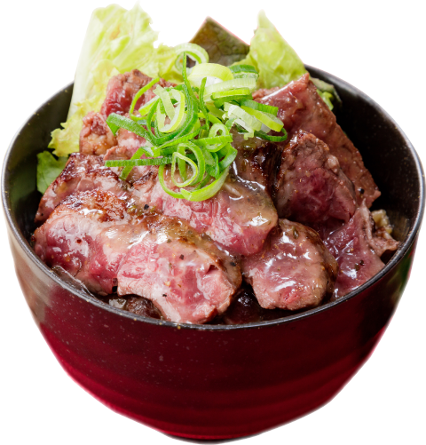 【ネギ塩ニンニクだれ】やわらか牛ハラミ丼